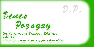 denes pozsgay business card